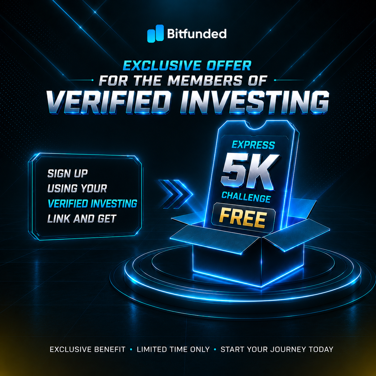 Exclusive offer for Verified Investing members — sign up and get a free Express 5K challenge account